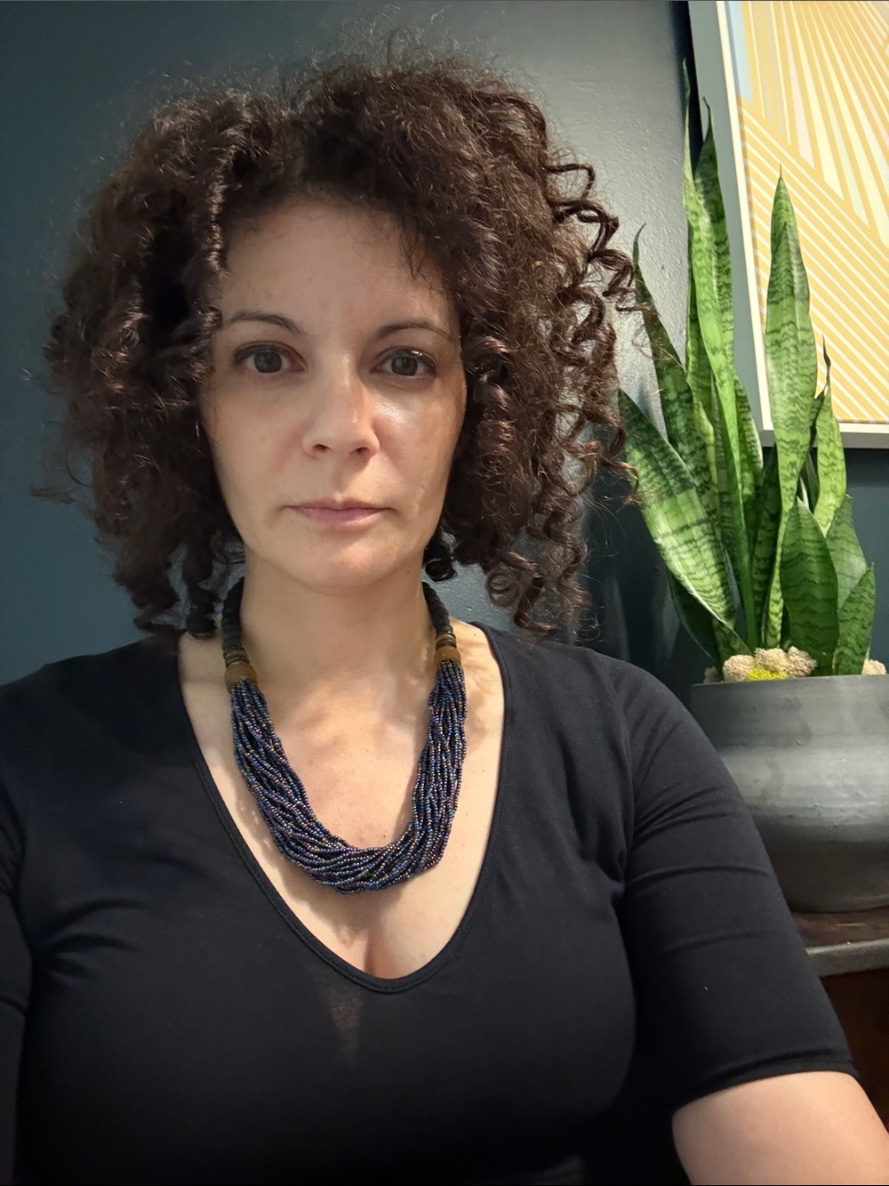 Handcrafted Multi-Strand Navy Bead Necklace